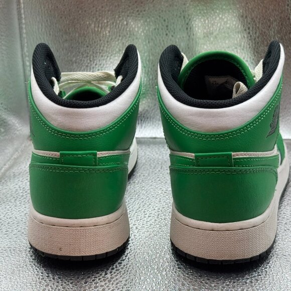 Size 6.5Y Jordan 1 Mid Kids Lucky Green White Mid Basketball Sneakers DQ8426-301 - Picture 7 of 10